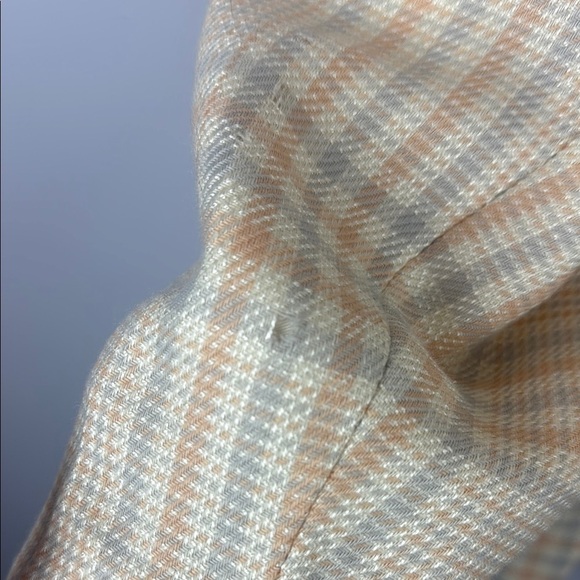 Vintage Virani Cream Plaid 100% Wool Blazer with Windowpane Pattern Size 12 - Picture 11 of 12